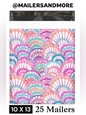 25 10X13 Poly Mailers Seashell Shells Flat Mailers PRICE IS FIRM